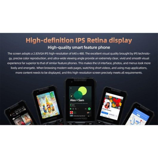 HAMTOD H6 4G 2.83" Android 11 Rugged IP68 Bouton SOS Noir