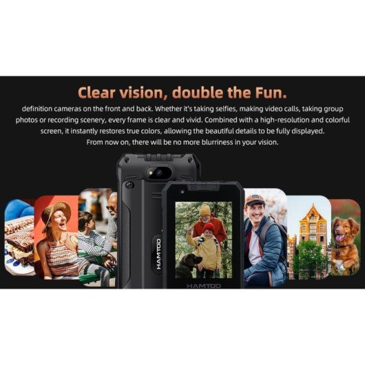 HAMTOD H6 4G 2.83" Android 11 Rugged IP68 Bouton SOS Noir