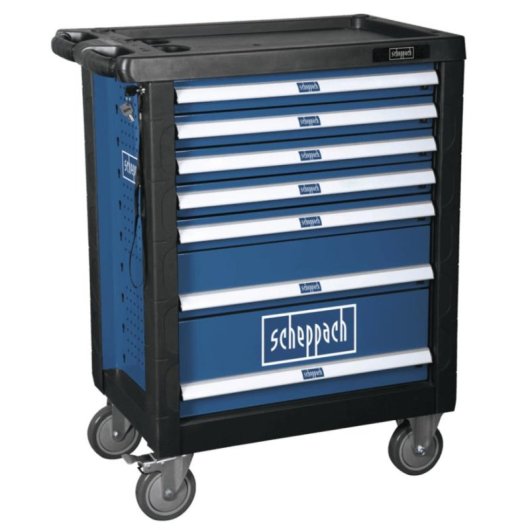 Carrello Attrezzi Mobile Scheppach TW1000 7 Cassetti 263 Pezzi Serratura a Cilindro
