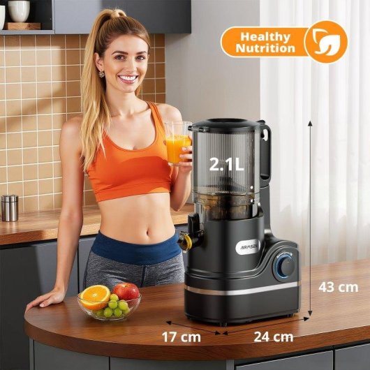 Exprimidor Lento Airmsen 300W 147mm 7+1 Etapas Negro