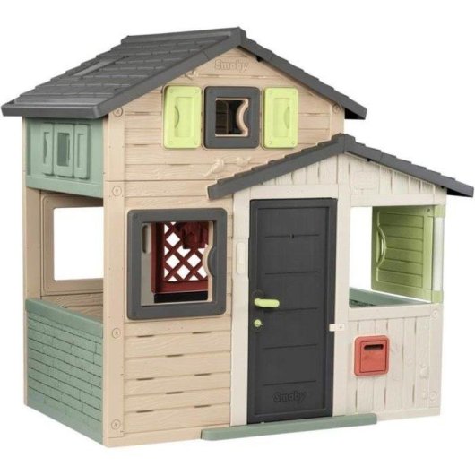 Smoby Friends House Evo Spielhaus Außenspielzeug 162 cm Recyceltes Kunststoff Anti-UV