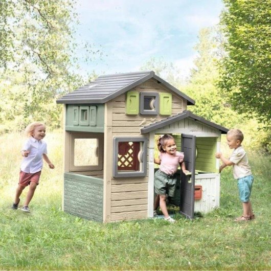 Smoby Friends House Evo Spielhaus Außenspielzeug 162 cm Recyceltes Kunststoff Anti-UV
