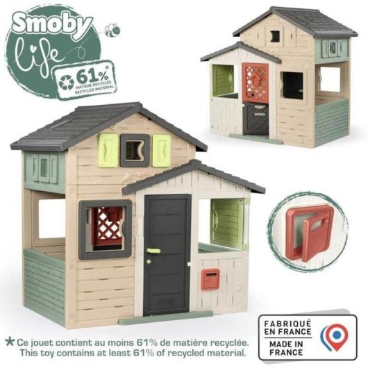 Smoby Friends House Evo Spielhaus Außenspielzeug 162 cm Recyceltes Kunststoff Anti-UV