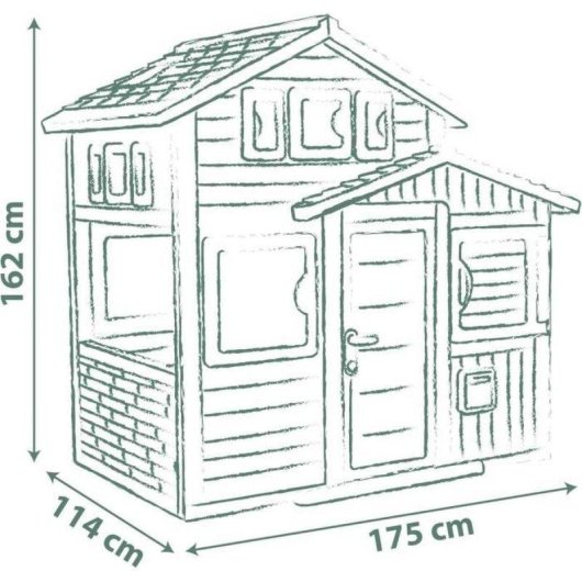 Smoby Friends House Evo Spielhaus Außenspielzeug 162 cm Recyceltes Kunststoff Anti-UV