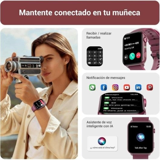 Iowodo Bluetooth 1,91" Negro Correa S/M IP68 SpO2 Pulsómetro Monitor Sueño