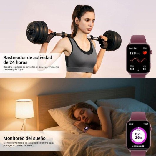 Iowodo Bluetooth 1,91" Negro Correa S/M IP68 SpO2 Pulsómetro Monitor Sueño