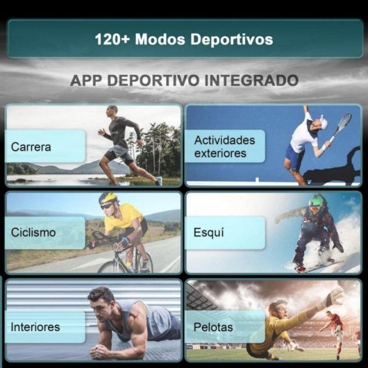 Iowodo Bluetooth 1,45" Negro Correa Silicona y Nailon IP68 SpO2 Pulsómetro