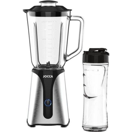 Batidora Jocca JOCCA 2311 350W Jarro Vidro 1L Garrafa To-go 600ml Aço Inox