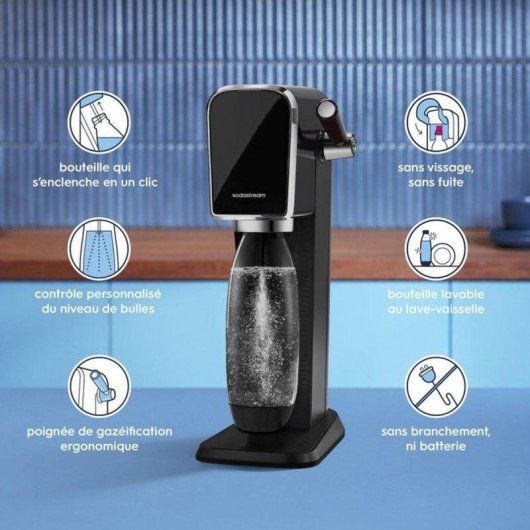 SodaStream Art Carbonatador com Garrafa 1L Sem BPA e Cilindro CO2 60L