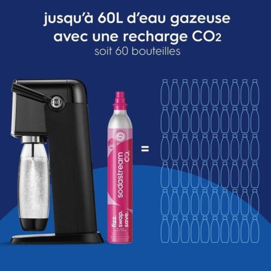 SodaStream Art Carbonatador com Garrafa 1L Sem BPA e Cilindro CO2 60L