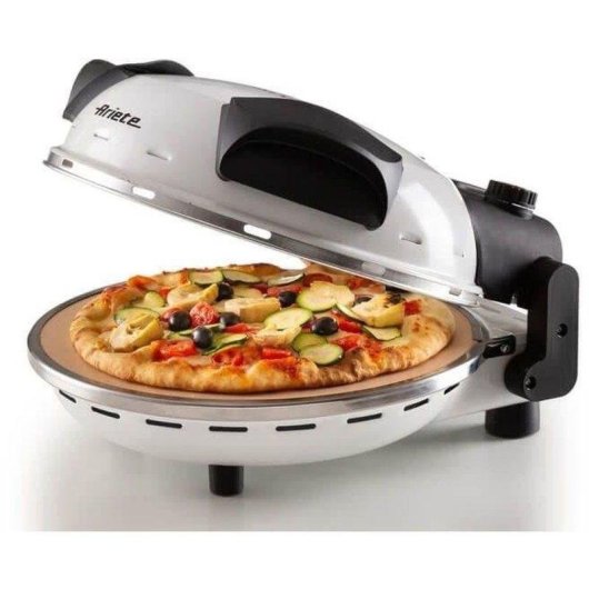 Ariete 918 Pizzaofen Kompakt 1200 W mit feuerfestem Stein Weiß Bis 400°C
