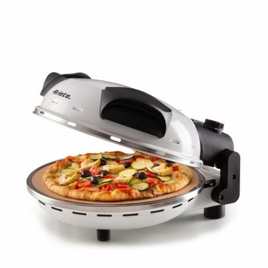 Ariete 918 Pizzaofen Kompakt 1200 W mit feuerfestem Stein Weiß Bis 400°C