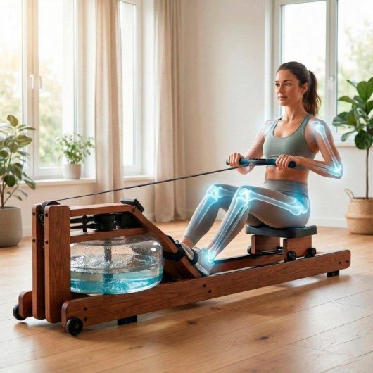 Rameur à Eau en Bois Massif Pliable - Clover Fitness