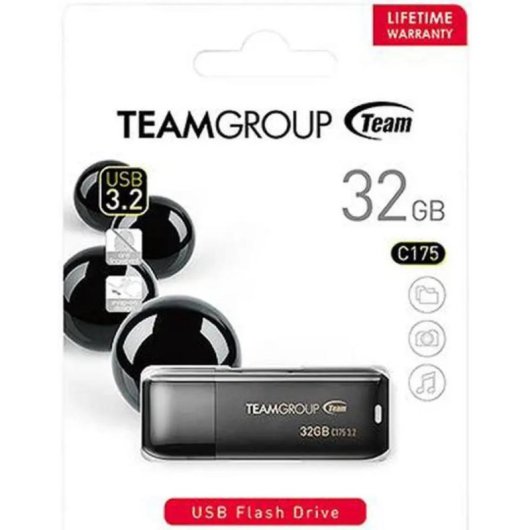 Unidad flash USB Team Group C175 32 GB USB 3.2 Gen 1 negra