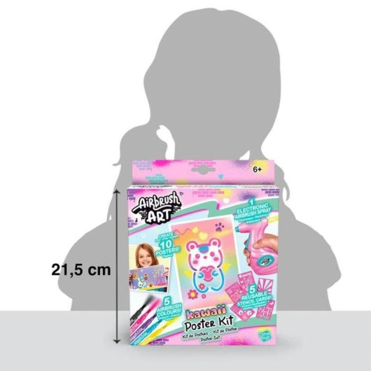 Kit Airbrush Art Canal Toys - Pulverisateur Electronique + 5 Pochoirs + 5 Marqueurs