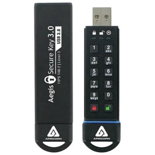Pen USB Apricorn Aegis Secure Key 3.0 120GB Criptografia AES 256-bit