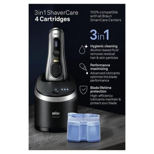 Cartucho de limpeza Braun CCR4 ShaverCare 3 em 1 Pack 4