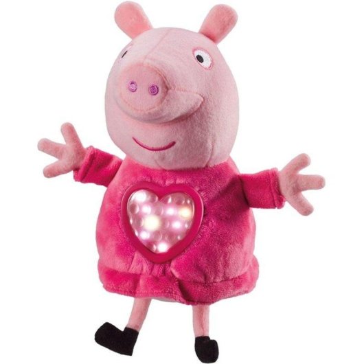 Peluche Peppa Pig Sleepover avec Lumière et Nana, Sac de Couchage et Poignée