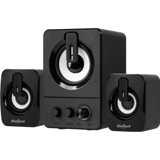 Lautsprecher Rebel 2.1 USB 11W mit Subwoofer und Audiosteuerung
