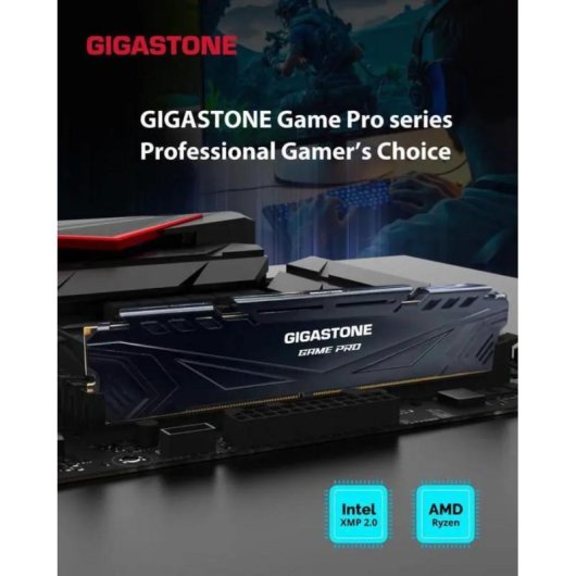 Mémoire RAM Gigastone GST Game Pro 32Go 2x16Go DDR4 3200MHz CL16 Noir Intel XMP