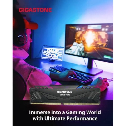 Mémoire RAM Gigastone GST Game Pro 32Go 2x16Go DDR4 3200MHz CL16 Noir Intel XMP