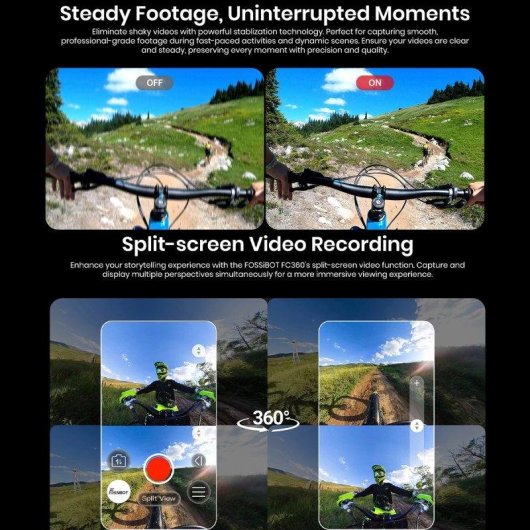 Action Camera Fossibot Fc360 8K UltraWide WiFi BT Stabilizzazione Avanzata
