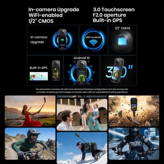 Action Camera Fossibot Fc360 8K UltraWide WiFi BT Stabilizzazione Avanzata