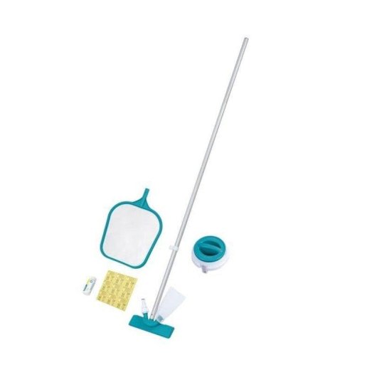 Bestway AquaClear Poolschutz-Set: Sauger, Skimmer, Chemguard-Dosierer mit Thermometer, 50 Streifen & 9 Flicken