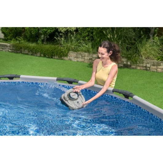 Aspirateur de Piscine Autonome Bestway Jade Recargable Gris 15m²
