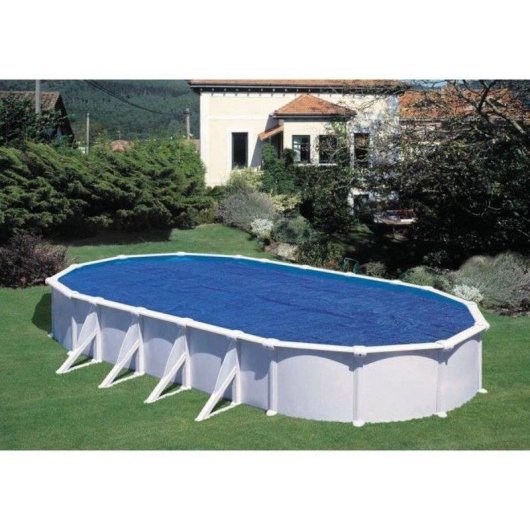 Cubierta Solar Piscina Ovalada GRE CPROV610 6,10 x 3,75 m Polietileno Azul 180 µm