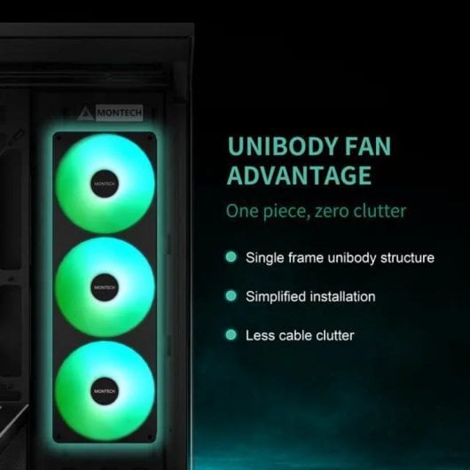 PC-Gehäuse Montech TG3 Panoramik ATX Mid-Tower ARGB RTX 5090 Back-Connect