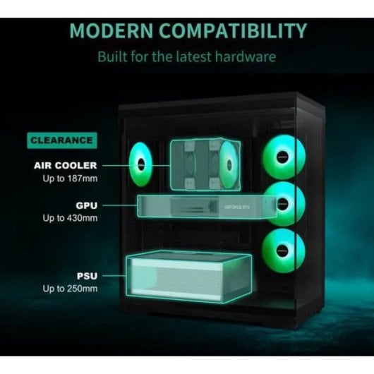 PC-Gehäuse Montech TG3 Panoramik ATX Mid-Tower ARGB RTX 5090 Back-Connect