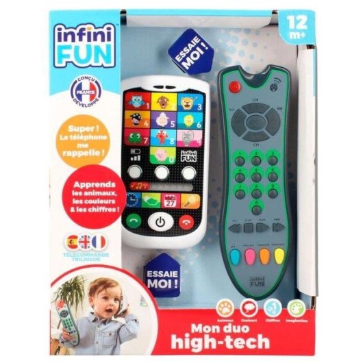 InfiniFUN KD Mon Duo Edukatives Telefon und Fernbedienung Dreisprachig 12 M+