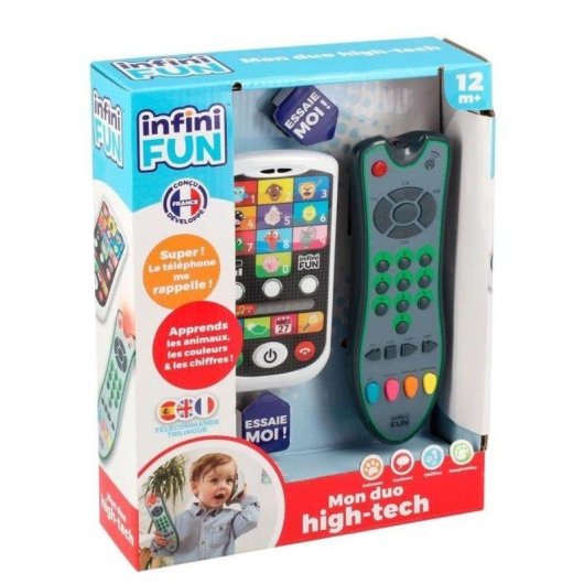 InfiniFUN KD Mon Duo Edukatives Telefon und Fernbedienung Dreisprachig 12 M+