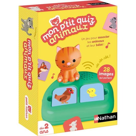 Gioco Educativo Mon P'tit Quiz Animale Nathan - Associazione Visiva e Sonora Dai 2 Anni