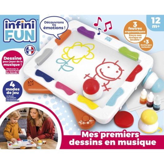 Infini Fun Xylopad Musik-Zeichentafel 12 Monate+ 4 Modi 3 Ergonomische Stifte Nachfüllbare Tinte