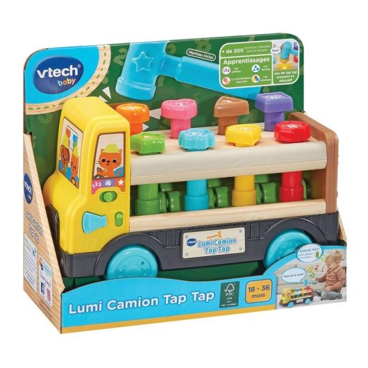 Juguete interactivo VTech Lumi Camion Tap Tap con luces LED y martillo