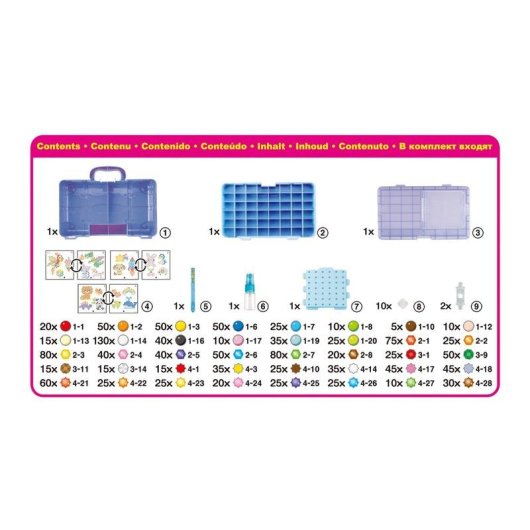 Kit de mosaico Aquabeads Expert Carry Case 1400 cuentas multicolor