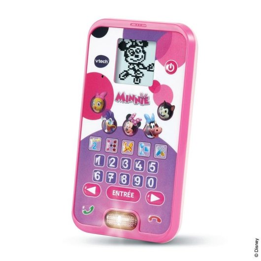 Smartphone educativo infantil VTech Minnie con pantalla animada y teclado 10 dígitos