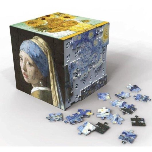 Puzzle 3D Educa Borras 6 in 1 216 pezzi Opere d'arte Base cubo