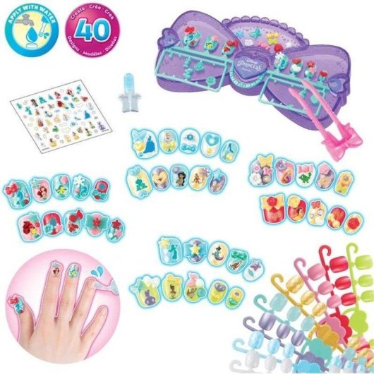 Kit Manicure Aquabeads Princesas Disney 40 Unhas Decorativas