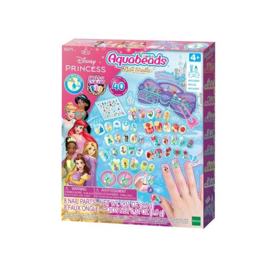 Kit Manicure Aquabeads Princesas Disney 40 Unhas Decorativas