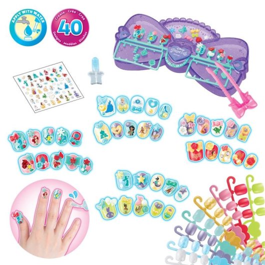Kit Manicure Aquabeads Princesas Disney 40 Unhas Decorativas