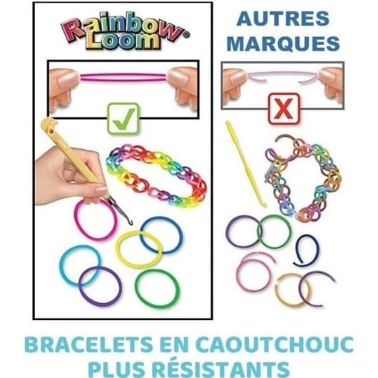 Kit de tejido Bandai Rainbow Loom Original con 600 bandas de goma multicolores