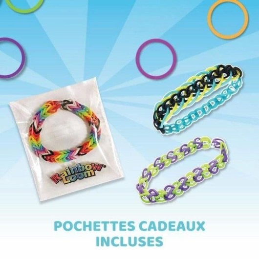 Kit de tejido Bandai Rainbow Loom Original con 600 bandas de goma multicolores
