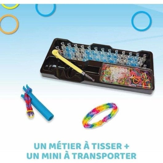 Kit de tejido Bandai Rainbow Loom Original con 600 bandas de goma multicolores