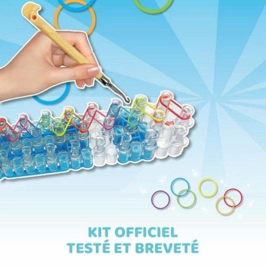 Kit de Tissage Bandai Rainbow Loom Original avec 600 Élastiques Multicolores