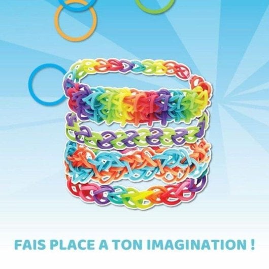 Kit de tejido Bandai Rainbow Loom Original con 600 bandas de goma multicolores
