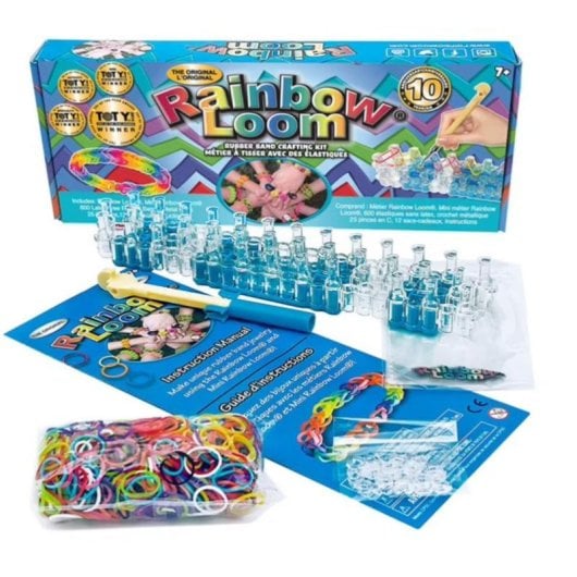 Kit de tejido Bandai Rainbow Loom Original con 600 bandas de goma multicolores