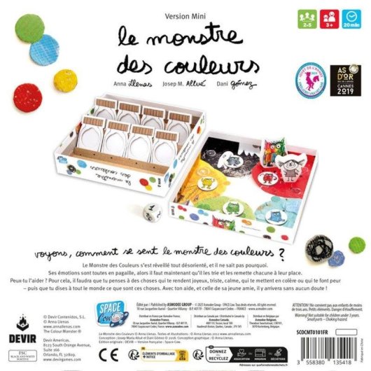 Juego de Mesa Asmodee Le Monstre des Couleurs Mini Infantil 3+